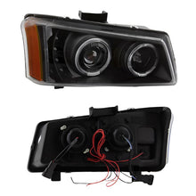 Load image into Gallery viewer, xTune Chevy Silverado 03-06 Projector Headlights 4pcs - LED Halo - Black PRO-JH-CSIL03-SET-BK-Headlights-SPYDER-887769036774-