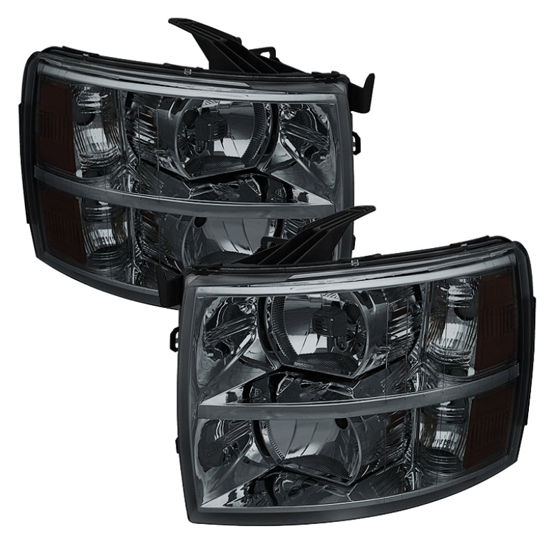 Xtune Chevy Silverado 07-13 Crystal Headlights Smoked HD-JH-CS07-AM-SM - Black Ops Auto Works