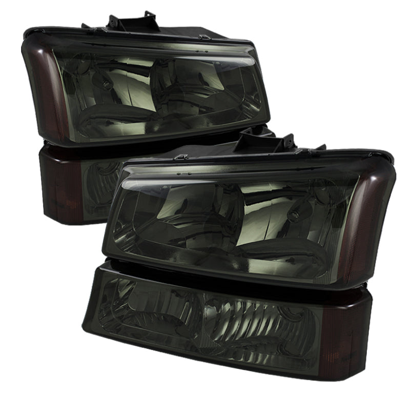 Xtune Chevy Silverado 2500HD 03-06 Crystal Headlights w/ Amber Lights Smoke HD-JH-CSIL03-AM-SM-SET - Black Ops Auto Works