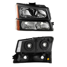 Load image into Gallery viewer, Xtune Chevy Silverado 2500HD 03-06 Crystal Headlights w/ Bumper Lights Black HD-JH-CSIL03-AM-BK-SET - Black Ops Auto Works