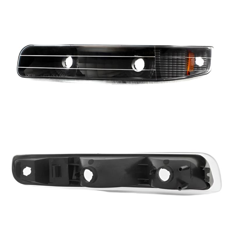 Xtune Chevy Silverado 99-02 Amber Reflector Bumper Lights Black CBL-JH-CS99-AM-BK - Black Ops Auto Works