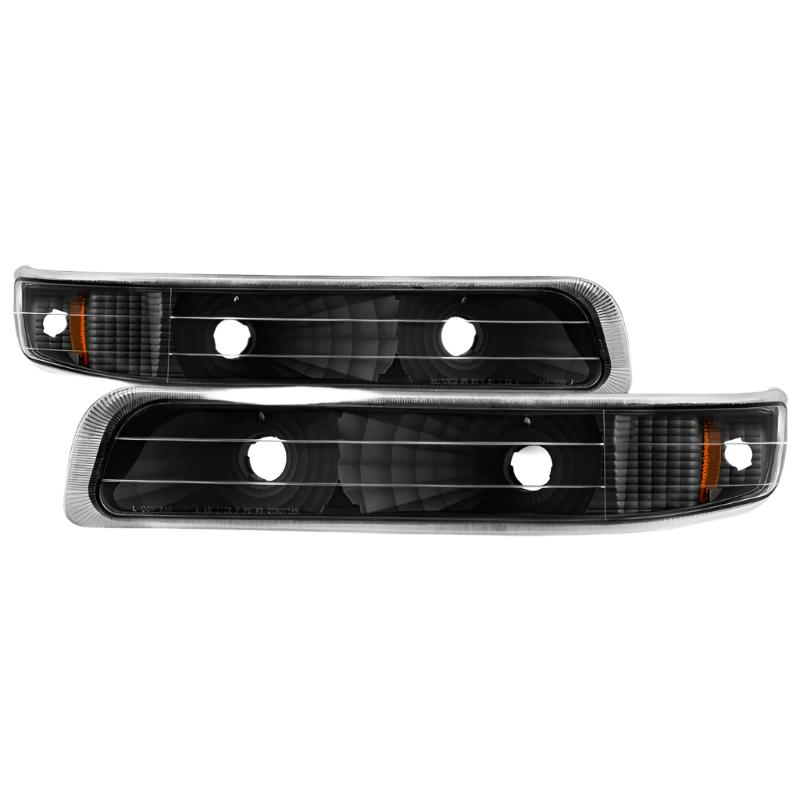 Xtune Chevy Silverado 99-02 Amber Reflector Bumper Lights Black CBL-JH-CS99-AM-BK - Black Ops Auto Works