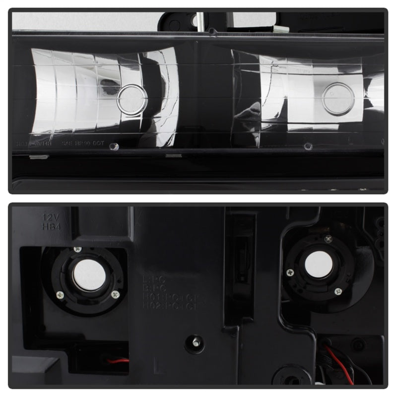 Xtune Chevy Suburban 94-98 Headlights w/ Corner & Parking Lights 8pcs Black HD-JH-CCK88-AM-BK-SET - Black Ops Auto Works