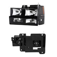 Load image into Gallery viewer, Xtune Chevy Suburban 94-98 Headlights w/ Corner &amp; Parking Lights 8pcs Black HD-JH-CCK88-AM-BK-SET - Black Ops Auto Works