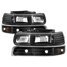 Load image into Gallery viewer, Xtune Chevy TahOE 00-06 Amber Crystal Headlights w/ Bumper Lights Black HD-JH-CSIL99-SET-AM-BK - Black Ops Auto Works