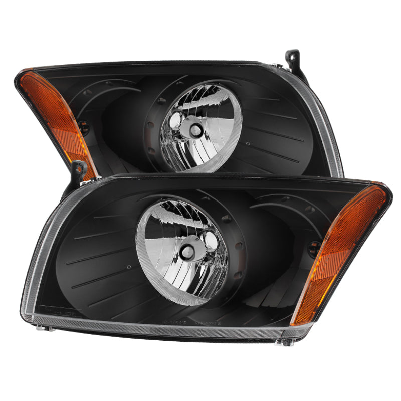 Xtune Dodge Caliber 07-12 Crystal Headlights -Black HD-JH-DCAL07-AM-BK - Black Ops Auto Works