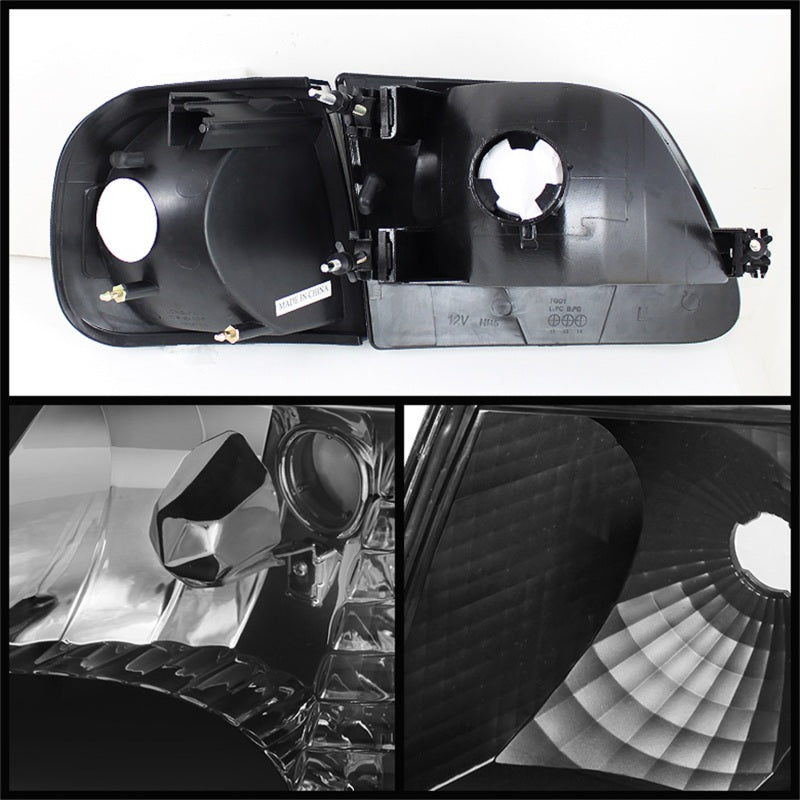 Xtune Ford F150 97-03 / Expedition 97-02 Crystal Headlights w/Corner Black HD-JH-FF15097-SET-AM-BK - Black Ops Auto Works