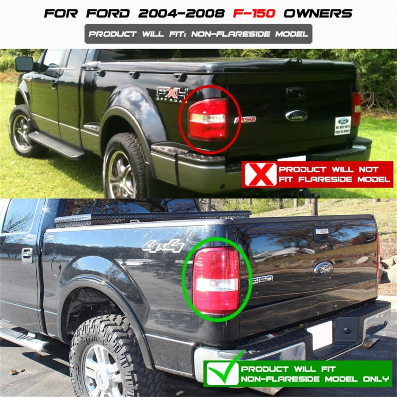 Xtune Ford F150 Styleside 04-08 (Not Fit Heritage & SVT) LED Tail Lights Black ALT-ON-FF15004-LED-BK - Black Ops Auto Works