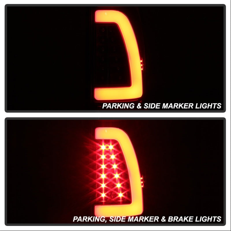 xTune Ford F150 Styleside 97-03 Light Bar LED Tail Lights - Black ALT-ON-FF15097-LBLED-BK - Black Ops Auto Works