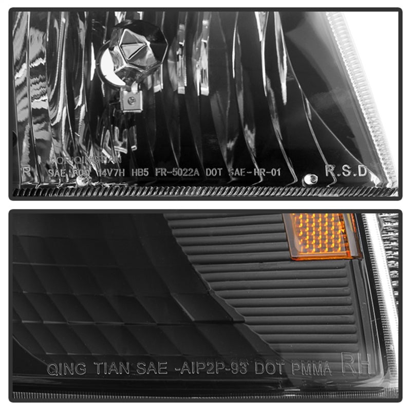 Xtune Ford Ranger 93-97 Crystal Headlights w/ Corner Lights 4pcs Sets Black HD-JH-FR93-SET-BK - Black Ops Auto Works