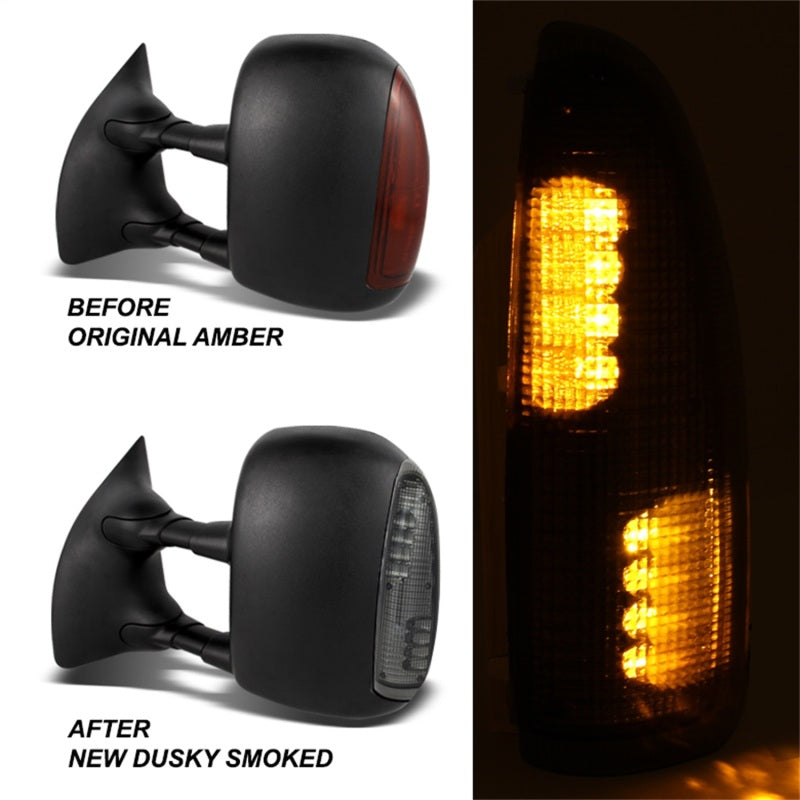 xTune Ford Superduty F250-F650 03-07 Amber LED Mirror Signal Lens - Smoke ACC-LED-FDSD99-MR-SM - Black Ops Auto Works