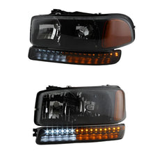 Load image into Gallery viewer, xTune GMC Sierra 99-06 /Yukon 00-06 Headlights &amp; LED Bumper Lights - Black HD-JH-GS99-LED-SET-BK - Black Ops Auto Works