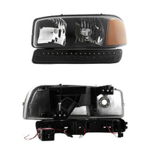 Load image into Gallery viewer, xTune GMC Sierra 99-06 /Yukon 00-06 Headlights &amp; LED Bumper Lights - Black HD-JH-GS99-LED-SET-BK - Black Ops Auto Works