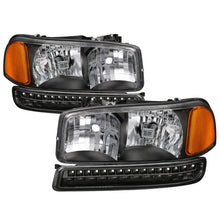 Load image into Gallery viewer, xTune GMC Sierra 99-06 /Yukon 00-06 Headlights &amp; LED Bumper Lights - Black HD-JH-GS99-LED-SET-BK - Black Ops Auto Works