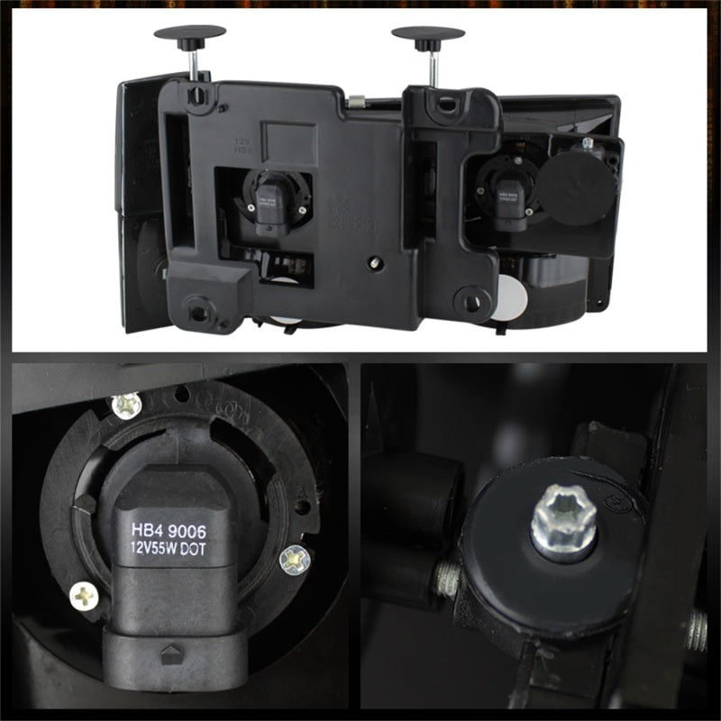 Xtune GMC Yukon 92-93 Crystal Headlights w/ Corner & Bumper Smoke HD-JH-GMCCK88-AM-SM-SET - Black Ops Auto Works