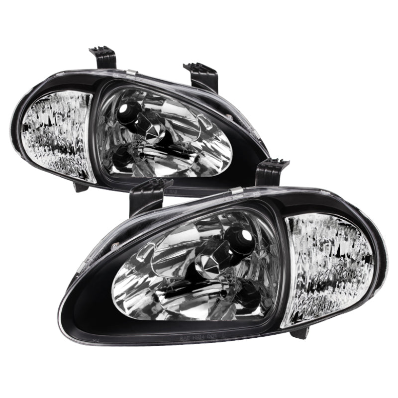 Xtune Honda Del Sol 93-97 1Pc Crystal Headlights Black HD-ON-HDEL93-1P-BK - Black Ops Auto Works
