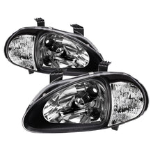 Load image into Gallery viewer, Xtune Honda Del Sol 93-97 1Pc Crystal Headlights Black HD-ON-HDEL93-1P-BK - Black Ops Auto Works