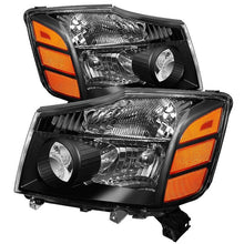 Load image into Gallery viewer, Xtune Nissan Titan 04-14 / Armada 04-07 OEM Amber Head Lights Set Black HD-JH-NTI04-AM-BK - Black Ops Auto Works