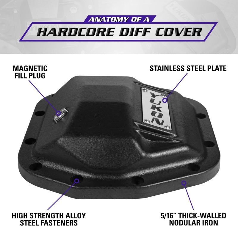 Yukon Gear Hardcore Front Nodular Iron Cover for Jeep Wrangler JL Dana 44/210mm - Black Ops Auto Works
