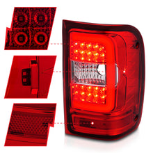 Load image into Gallery viewer, ANZO 2001-2011 Ford Ranger LED Tail Lights w/ Light Bar Chrome Housing Red/Clear Lens-Tail Lights-ANZO