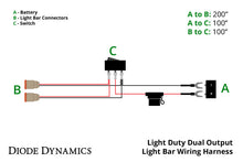 Load image into Gallery viewer, Diode Dynamics Light Duty Dual Output Light Bar Wiring Harness Diode Dynamics