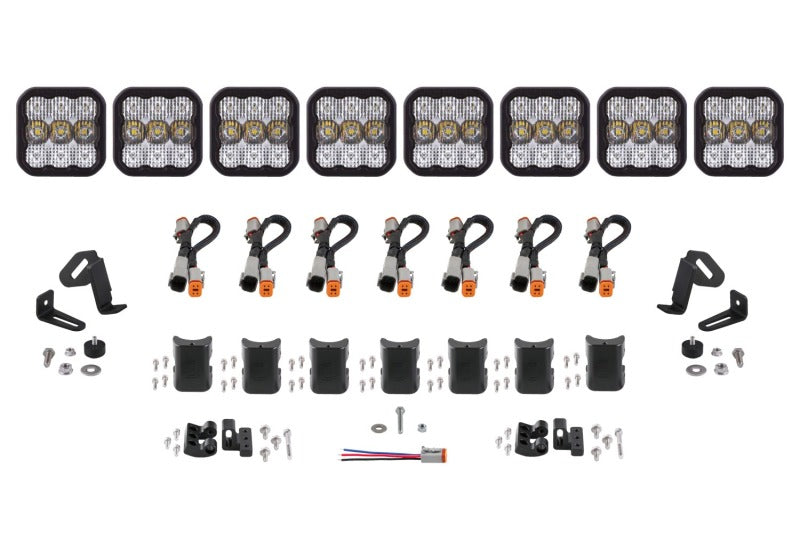 Diode Dynamics SS5 Sport Universal CrossLink 8-Pod Lightbar - White Combo Diode Dynamics