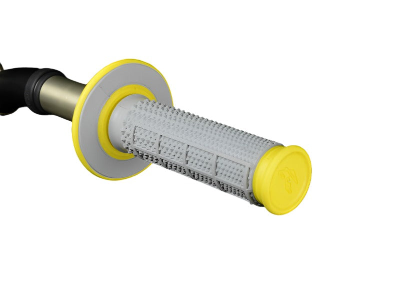 Renthal MX Dual Compound Grips Tapered 1/2 Waffle - Grey/ Yellow - Black Ops Auto Works