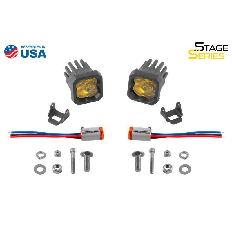 Diode Dynamics Stage Series C1 LED Pod Sport - Yellow Wide Standard ABL (Pair)-Light Accessories and Wiring-Diode Dynamics-691026129310-