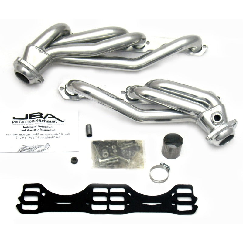 JBA 96-00 GM Truck 5.0L/5.7L SBC w/o A.I.R. 1-1/2in Primary Silver Ctd Cat4Ward Header JBA