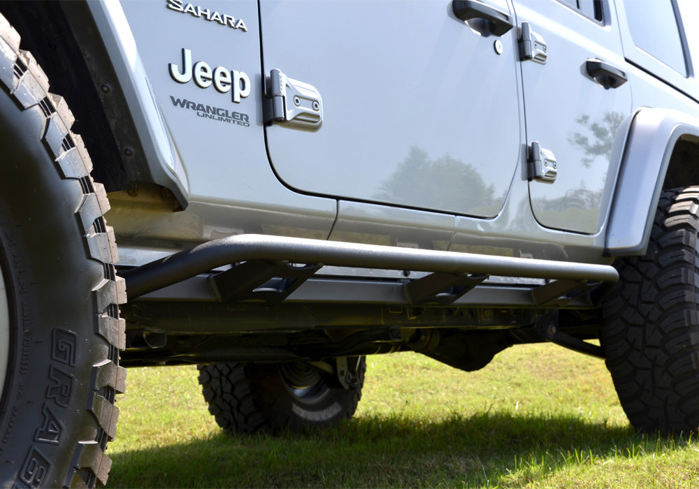 N-Fab Trail Slider Steps 18-20 Jeep Wrangler JL 4 Door SUV - SRW - Textured Black N-Fab
