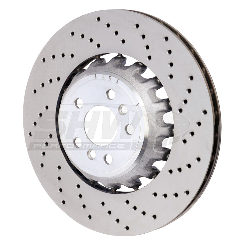 SHW 2020 BMW X5 M 4.4L Right Rear Cross-Drilled Lightweight Brake Rotor (34208074286) SHW Performance