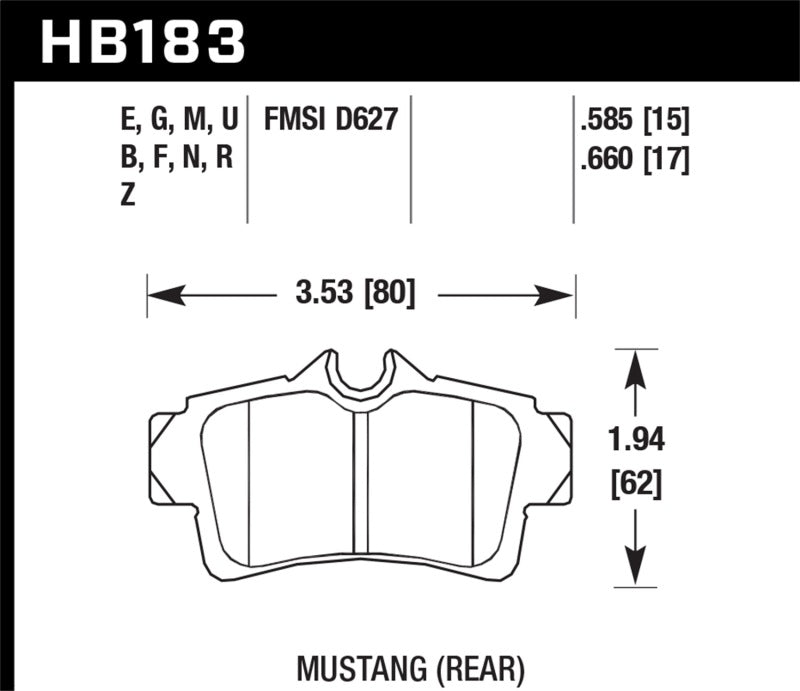 Hawk 2001-2001 Ford Mustang Bullitt 4.6 HPS 5.0 Rear Brake Pads - Black Ops Auto Works