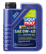 Load image into Gallery viewer, LIQUI MOLY 1L Synthoil Energy A40 Motor Oil SAE 0W40 LIQUI MOLY