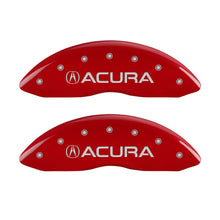 Load image into Gallery viewer, MGP 4 Caliper Covers Engraved Front Acura Engraved Rear MDX Red finish silver ch MGP