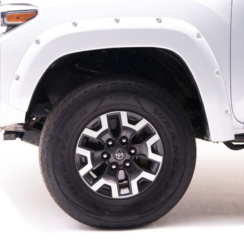 EGR 16+ Toyota Tacoma w/Mudflap Bolt-On Look Color Match Fender Flares - Set - Super White EGR