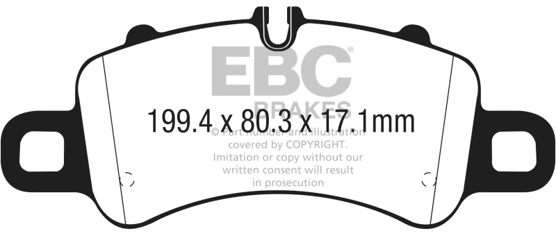 EBC 2016+ Porsche 911 (991/2 w/Cast Iron Rotors) 3.0TT Carrera Bluestuff Front Brake Pads-Brake Pads - Racing-EBC