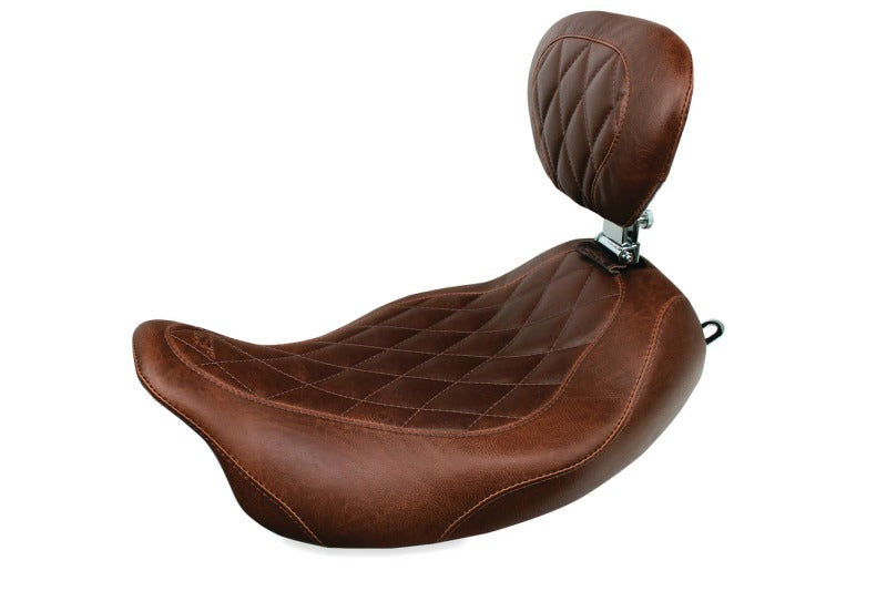 Mustang 97-07 Harley Rd King,06-07 Str Glide,00-05 Eagle Wide Tripper Solo Seat - Brown Mustang Motorcycle