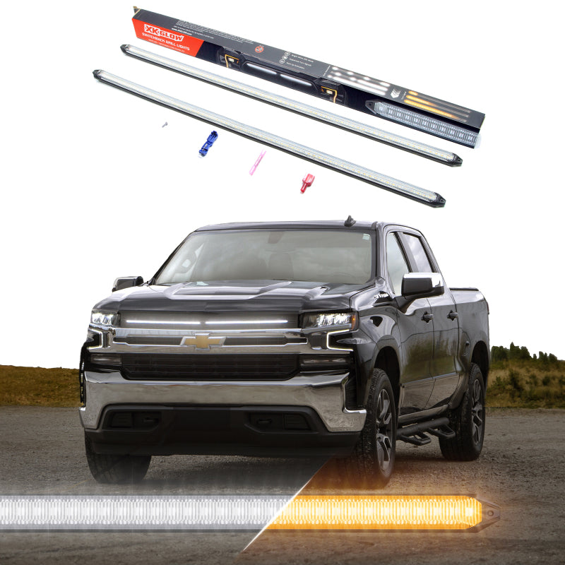 XK Glow 22In Switchback Grill Lights with Start-up Animation & Sequential Turn Signals-Light Bars & Cubes-XKGLOW