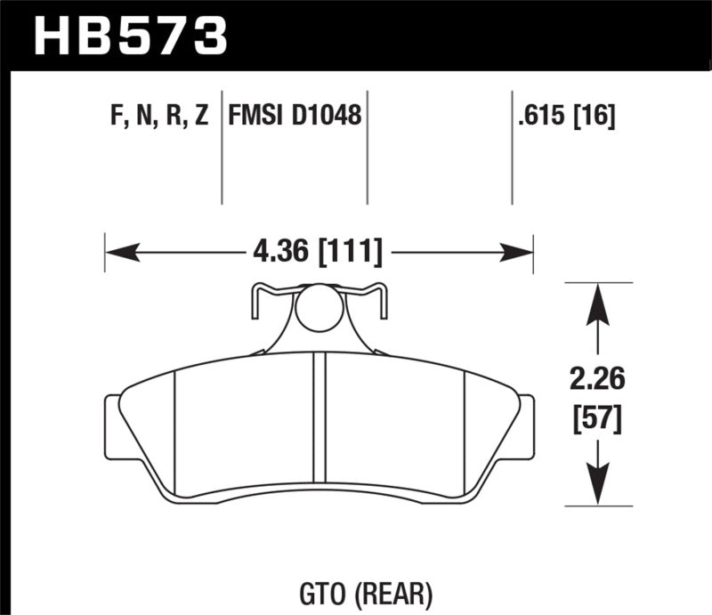 Hawk 04-06 Pontaic GTO HPS 5.0 Rear Brake Pads Hawk Performance
