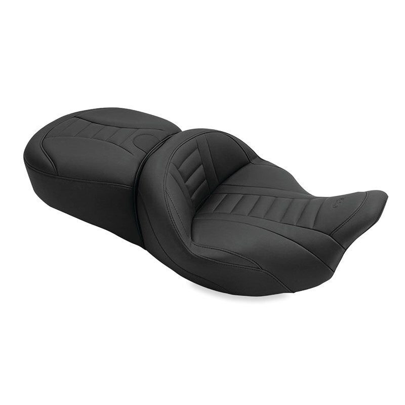 Mustang 08-21 Harley Electra Glide, Rd Glide, Rd King, Str Glide Touring 1PC Seat Deluxe - Black Mustang Motorcycle