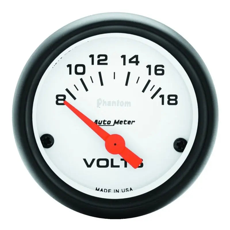 Autometer Phantom 52mm 8-18V Electronic Voltmeter Gauge AutoMeter