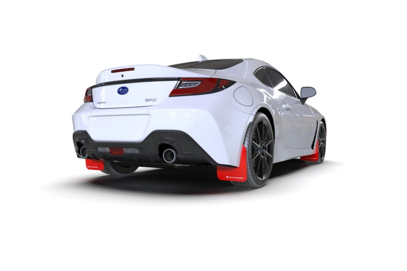 Rally Armor 2022+ Subaru BRZ / 2022+ Toyota GR86 Red UR Mud Flap w/ Black Logo-Mud Flaps-Rally Armor