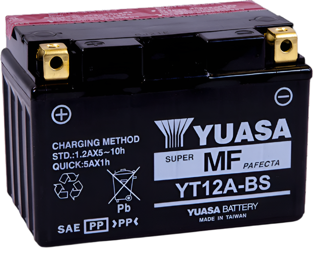 Yuasa YT12A-BS Maintenance Free AGM 12 Volt Battery (Bottle Supplied)-Batteries-Yuasa Battery