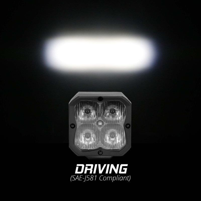 XK Glow XKchrome 20w LED Cube Light w/ RGB Accent Light - Driving Beam-Light Accessories and Wiring-XKGLOW