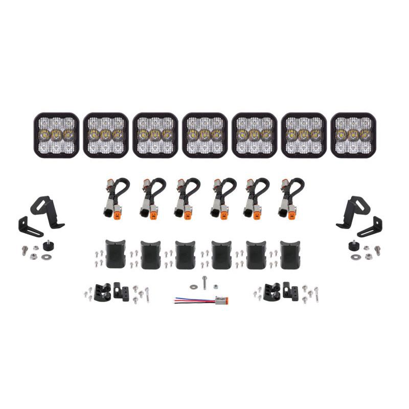 Diode Dynamics SS5 Sport Universal CrossLink 7-Pod Lightbar - White Combo-Light Bars & Cubes-Diode Dynamics-195995125705-