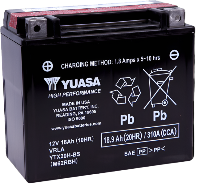 Yuasa YTX20H-BS High Performance AGM 12 Volt Battery (Bottle Supplied)-Batteries-Yuasa Battery