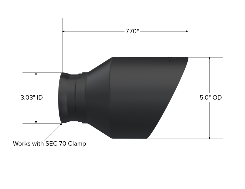 MBRP 15-23 Dodge Charger 5.7L/6.2L/6.4L T304 3in ID / 5in OD Out / 8in Length Angle Cut Black Tip-Tips-MBRP