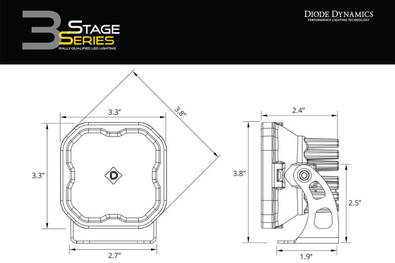 Diode Dynamics SS3 Max ABL - Yellow Driving Standard (Pair) Diode Dynamics