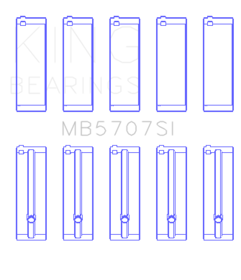 King Hyundai G4KE / G4KC (Size +25) Main Bearings (Set of 5)-Bearings-King Engine Bearings