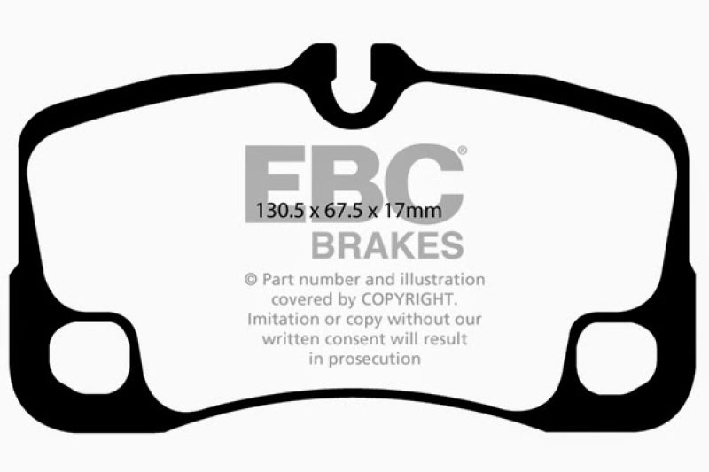 EBC 09-12 Porsche 911 (997) (Cast Iron Rotor only) 3.6 Carrera 2 Redstuff Rear Brake Pads-Brake Pads - Performance-EBC